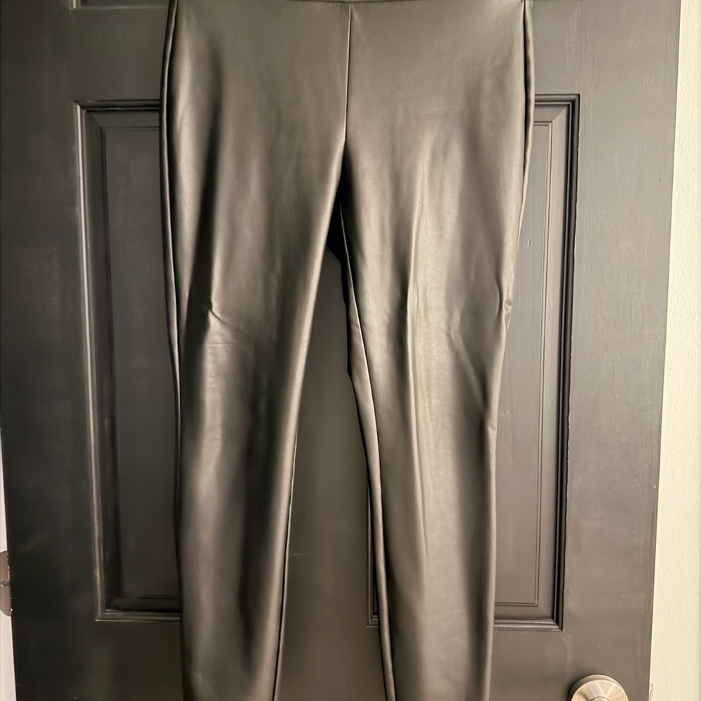 LOFT Black Faux Leather Pants